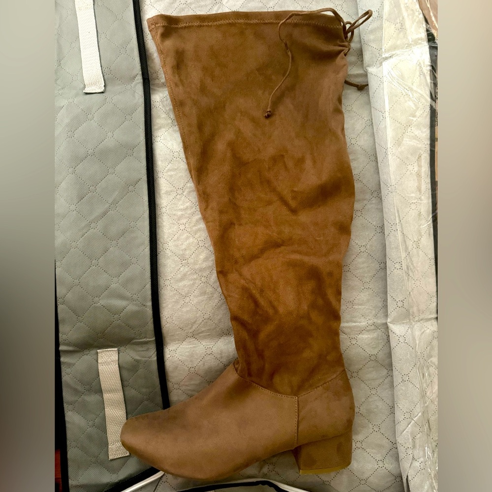 Fashion nova over the knee fabric boots size 11W